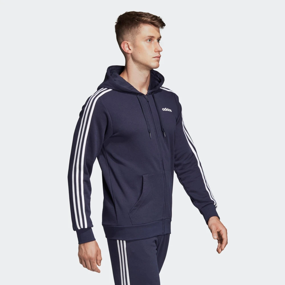 ESSENTIALS 3 STRIPES FULLZIP FRENCH TERRY