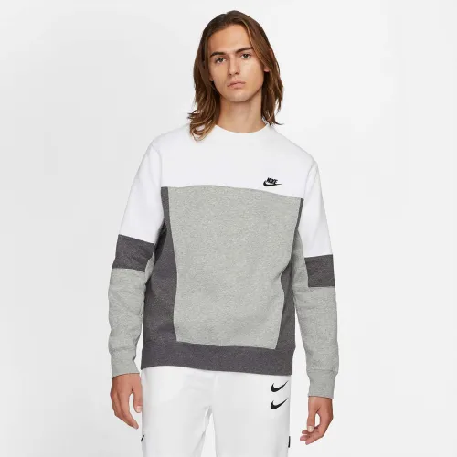 Nike Sportswear Fleece Crew Sweatshirt Grey (CZ9966-100)