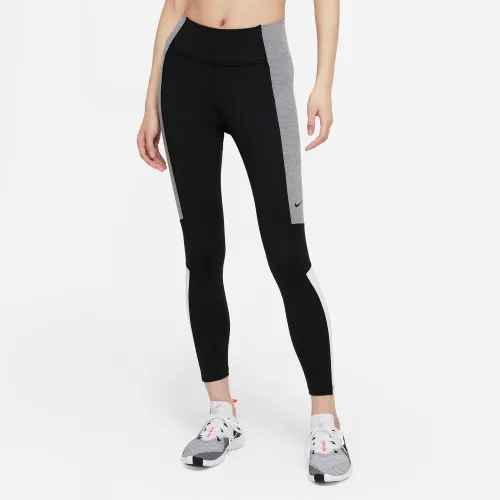 Nike Dri-Fit One Mid-Rise 7/8 Color-Block Leggings Black (DD4574-010)