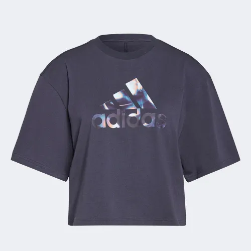 adidas You For You Cropped Logo T-Shirt Blue (GS3872)