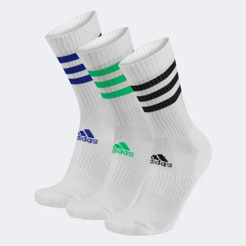 adidas 3-Stripes Cushioned Crew Socks White (H27755)