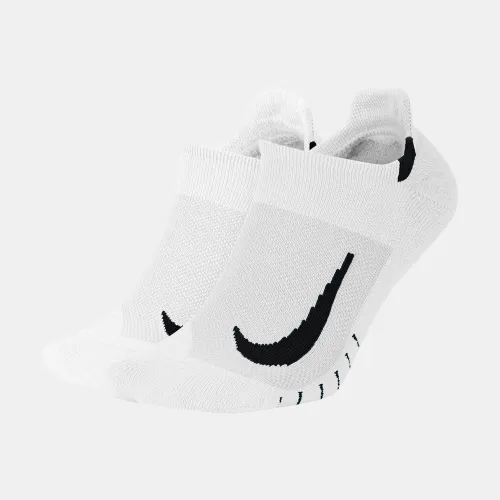 Nike Multiplier No-Show Running Socks 2Pairs White (SX7554-100)