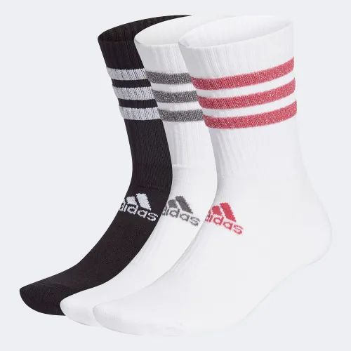 adidas Glam 3-Stripes Cushioned Crew Sport Socks (GH7542)