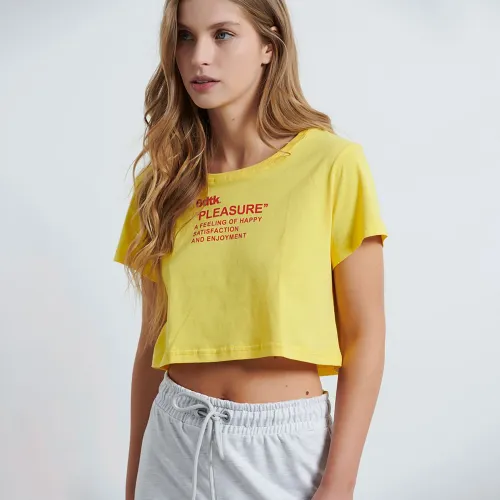 Bodytalk Dictionary Cropped T-Shirt Yellow (1221-906720-00720)