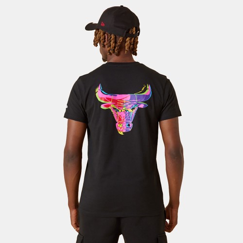 New Era Chicago Bulls NBA Neon Team Logo Back Black T-Shirt (13083907)
