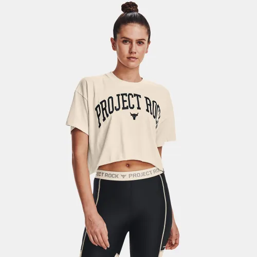 Under Armour Project Rock Cropped T-Shirt White (1373594-110)