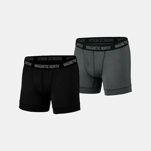 Magnetic North Boxer Underwear 2Pack (50020-BLACK-PENCIL)