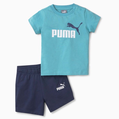 Puma Minicats Tee Αnd Shorts Infants Set Blue (845839-61)