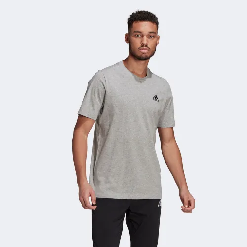 adidas Essentials Embroidered Small Logo T-Shirt Grey (GK9641)