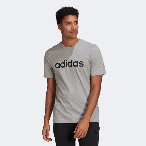 adidas Essentials Embroidered Linear Logo T-Shirt Grey (GL0060)