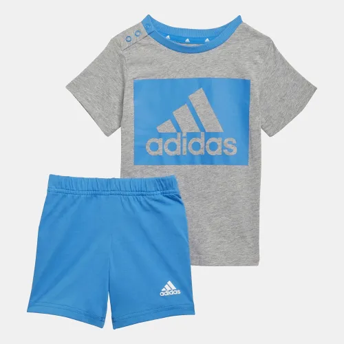 adidas Infants Essentials T-Shirt And Shorts Set Grey (H65822)