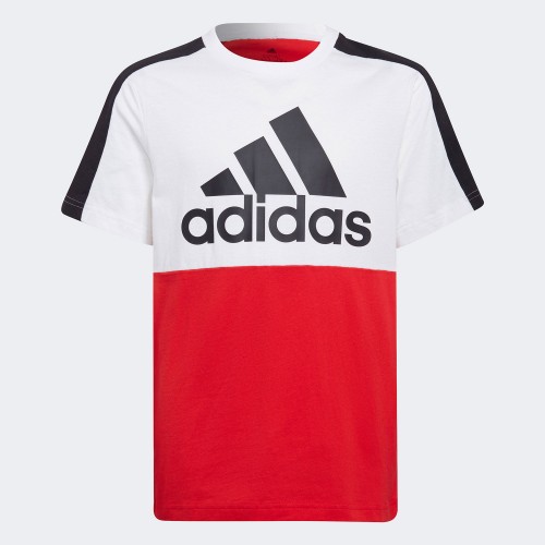 adidas Boys Colorblock Logo T-Shirt Red (HC5648)