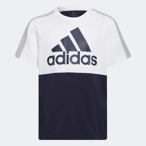 adidas Boys Colorblock Logo T-Shirt Blue (HC5650)