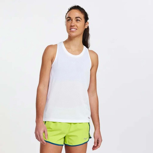 Saucony Stopwatch Running Singlet White (SAW800369-WH)