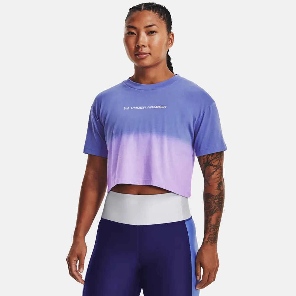 UNDER ARMOUR BRANDED DIP DYE CROPPED T-SHIRT