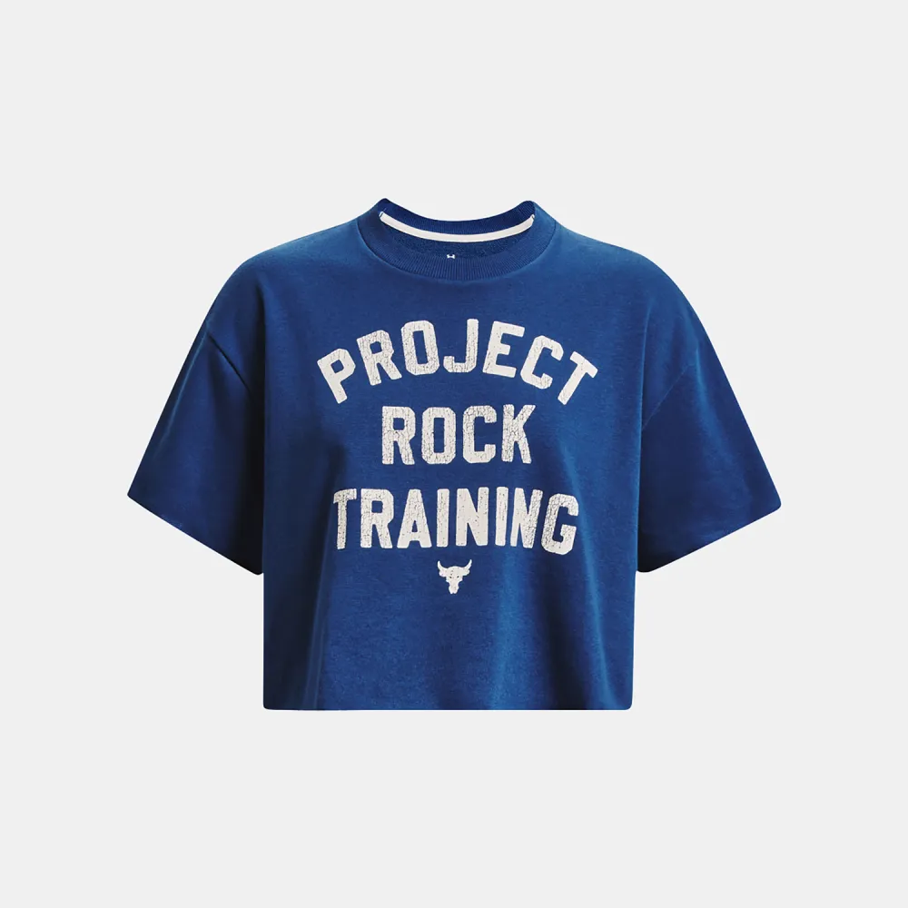UNDER ARMOUR PROJECT ROCK RIVAL TERRY CROPPED T-SHIRT
