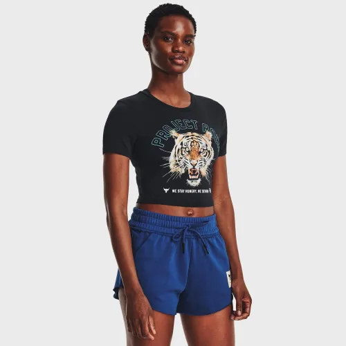 Under Armour Project Rock Stay Hungry Cropped T-Shirt Black (1377458-001)