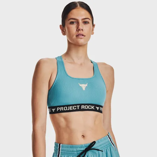 Under Armour Project Rock Mid Sports Bra Blue (1377462-433)