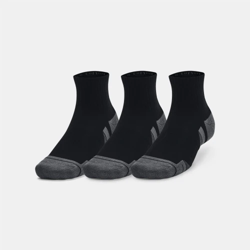Under Armour Unisex Performance Cotton 3-Pack Quarter Socks Black (1379528-001)
