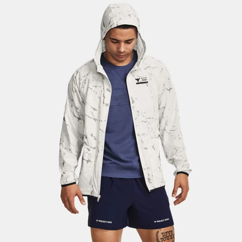 Under Armour Project Rock Unstoppable Printed Jacket White (1380112-114)