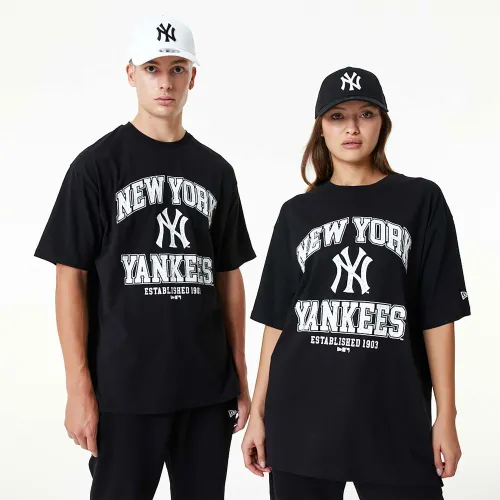 New Era MLB Arch Logo New York Yankees Oversized T-Shirt Black (60357143)