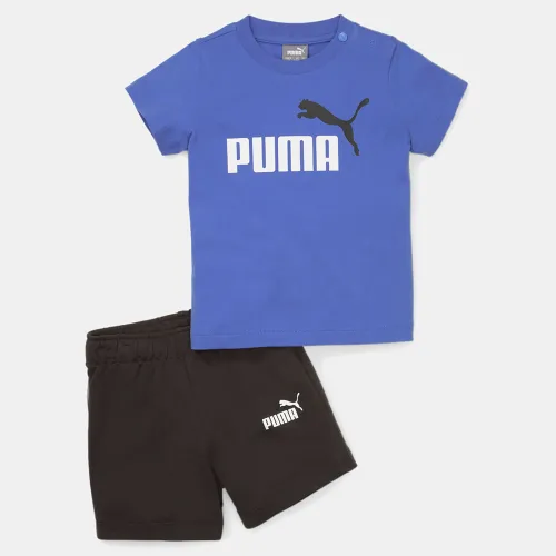 Puma Minicats Tee Αnd Shorts Infants Set Blue (845839-92)