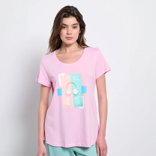 Bodytalk Printed Loose T-Shirt Pink (1241-908028-00337)