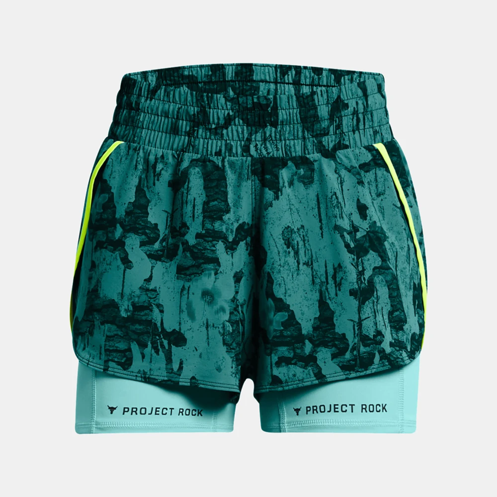 UNDER ARMOUR PROJECT ROCK LEG DAY FLEX PRINTED WOVEN SHORTS