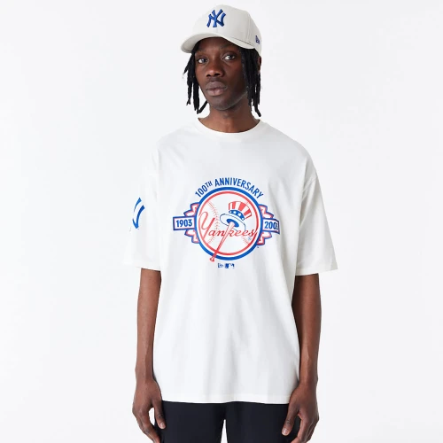 New Era New York Yankees MLB Anniversary Oversized T-Shirt White (60435532)