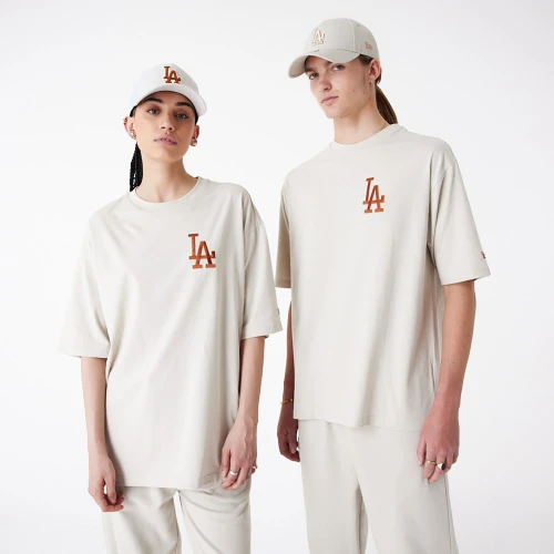 New Era LA Dodgers League Essential Stone Oversized T-Shirt Beige (60435554)