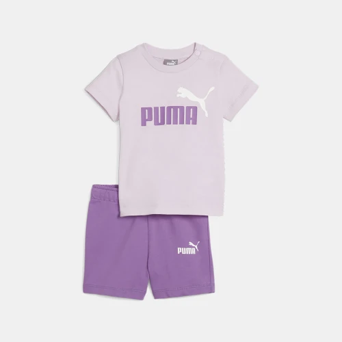 Puma Minicats Tee Αnd Shorts Infants Set Pink (845839-59)