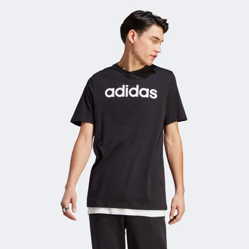 adidas Essentials Single Jersey Linear Embroidered Logo T-Shirt Black (IC9274)