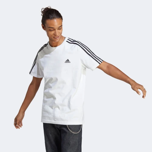 adidas Essentials Single Jersey 3-Stripes T-Shirt White (IC9336)