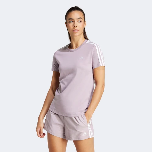 adidas Essentials Slim 3-Stripes T-Shirt Purple (IS1550)