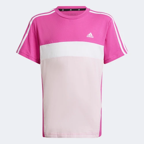 adidas Kids Tiberio 3-Stripes Colorblock Cotton T-Shirt Pink (IS2528)