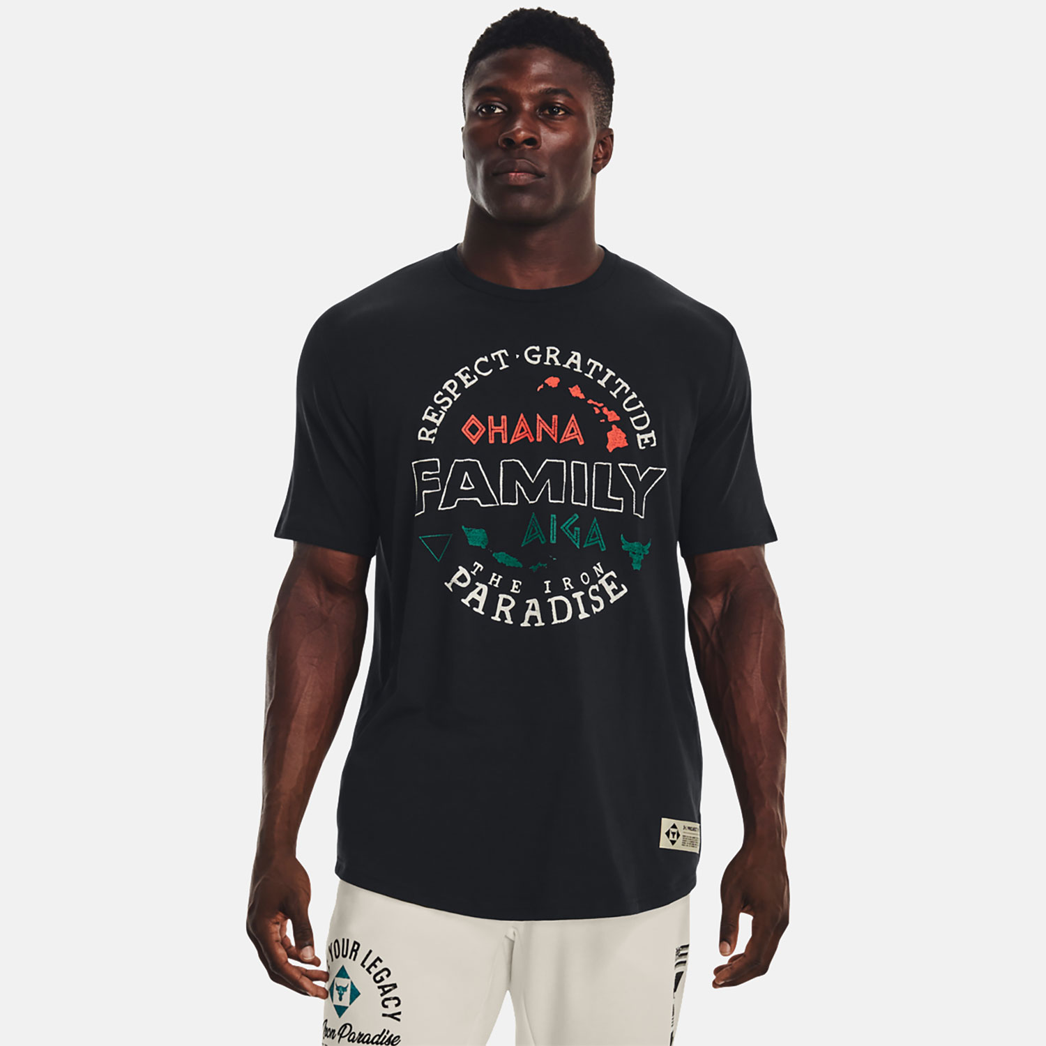 UNDER ARMOUR PROJECT ROCK FAMILY T-SHIRT ΜΑΥΡΟ