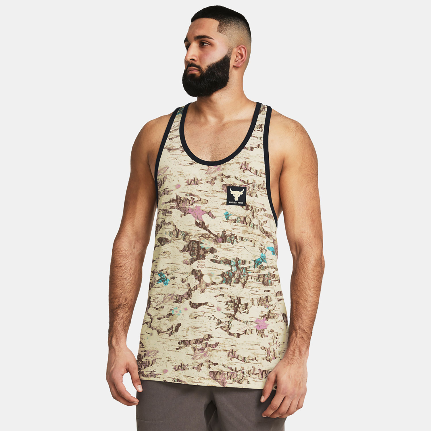 UNDER ARMOUR PROJECT ROCK CAMO GRAPHIC TANK TOP ΜΠΕΖ